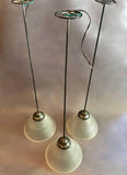 Vintage Prismatic Holophane Glass Dome Pendant Lights