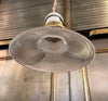 Early 20th Century Fluted Holophane And Porcelain Pendant Light