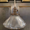 Early 20th Century Fluted Ruffle Glass Pendant Light