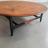 Mid Century Modern Round Inlay Walnut Coffee Table by Lane Alta Vista