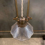 Early 20th Century Fluted Ruffle Glass Pendant Light