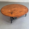 Mid Century Modern Round Inlay Walnut Coffee Table by Lane Alta Vista