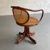 Bentwood Rattan Swivel Chair, Model 5501 By Thonet For ZPM Radomsko