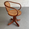 Bentwood Rattan Swivel Chair, Model 5501 By Thonet For ZPM Radomsko