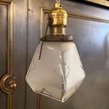 Petite Arts And Crafts Faceted Frosted Glass Pendant Light