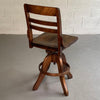 Industrial Maple Adjustable Swivel Drafting Stool