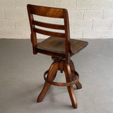 Industrial Maple Adjustable Swivel Drafting Stool