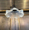 Petite Early 20th Century Opaline Ruffle And Brass Pendant