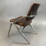 Mid Century Steel And Leather Office Chair By Cramer