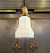 Petite Art Deco Frosted Cased Glass Bell Pendant Light