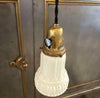 Petite Art Deco Frosted Cased Glass Bell Pendant Light