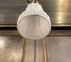 Petite Art Deco Frosted Cased Glass Bell Pendant Light