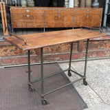 Oak and Steel Rolling Table