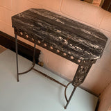 Neoclassical Revival Marble and Wrought Iron Console Table