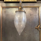 Antique Industrial Frosted Teardrop Pendant Light