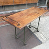 Oak and Steel Rolling Table