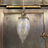 Antique Industrial Frosted Teardrop Pendant Light