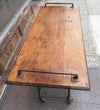 Oak and Steel Rolling Table