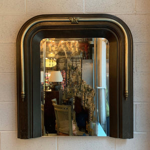 Neoclassical Cast Iron and Brass Wall Mirror