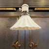 Early 20th Century Fluted Milk Glass And Porcelain Pendant Light