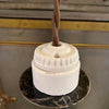 Early 20th Century Fluted Milk Glass And Porcelain Pendant Light