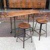 Oak and Steel Rolling Table
