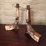 Mosaic Copper Candle Holders
