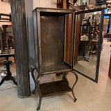 Antique Industrial Brushed Steel Apothecary Display Cabinet