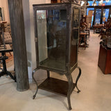 Antique Industrial Brushed Steel Apothecary Display Cabinet