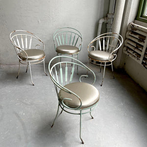 Hollywood Regency Wrought Iron Garden Chair Set