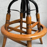 19th Century Industrial Maple Spindle Back Drafting Stool