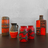 Pair Of Fat Lava Vases By Scheurich Keramik