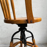 19th Century Industrial Maple Spindle Back Drafting Stool