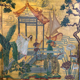 Pair of Hollywood Regency Chinoiserie Door Panel Paintings