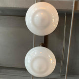 Pair Of Large Milk Glass Library Pendant Lights