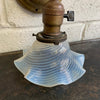 Ealry 20th Century Industrial Brass And Opaline Glass Wall Sconce Light