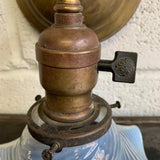 Ealry 20th Century Industrial Brass And Opaline Glass Wall Sconce Light