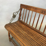 Antique Oak Folding Gym Bench