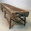 Antique Oak Folding Gym Bench