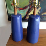 Pair Of Cobalt Glaze Martz Lamps
