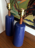 Pair Of Cobalt Glaze Martz Lamps