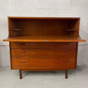 Danish Modern Teak Secretary Desk Cabinet
