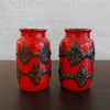 Pair Of Fat Lava Vases By Scheurich Keramik