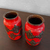 Pair Of Fat Lava Vases By Scheurich Keramik