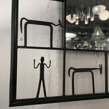 Mid Century Modern Figurative Wrought Iron Mirror By Frederick Weinberg
