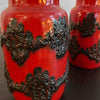 Pair Of Fat Lava Vases By Scheurich Keramik