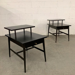 Paul McCobb For Planner Group Ebonized Step End Tables