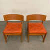 Danish Oak Leather Side Chairs