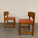 Danish Oak Leather Side Chairs