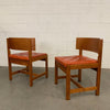 Danish Oak Leather Side Chairs